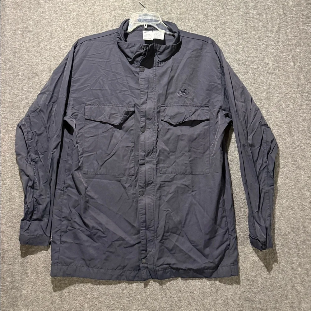 Nike Sportswear M65 Woven Jacket Mens LT tall Navy Blue zip track utility train